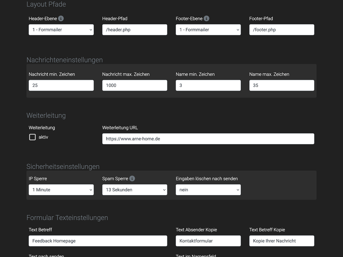 Formmailer Demo 9